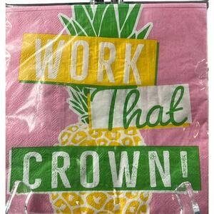 Party Napkins Paper Pineapple Theme WORK THAT CROWN Summer Vtg 2001 2 Pkgs